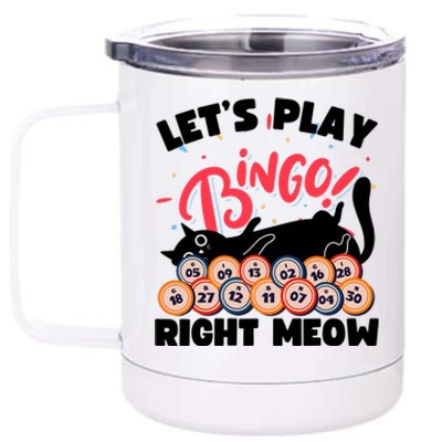 Play Bingo & Cat Bingo Player Gambling Bingo 12 oz Stainless Steel Tumbler Cup