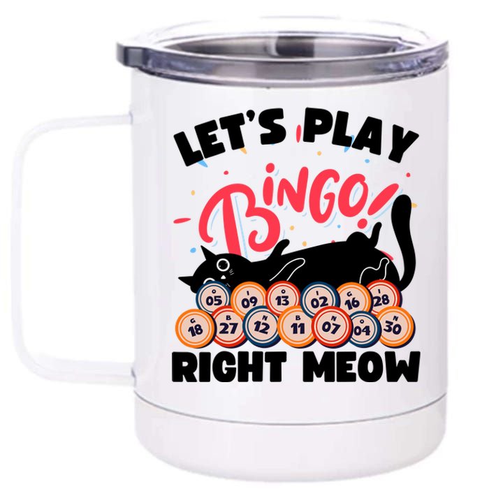 Play Bingo & Cat Bingo Player Gambling Bingo 12 oz Stainless Steel Tumbler Cup