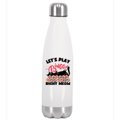 Play Bingo & Cat Bingo Player Gambling Bingo Stainless Steel Insulated Water Bottle