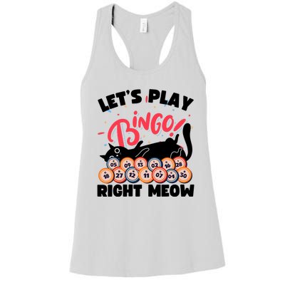 Play Bingo & Cat Bingo Player Gambling Bingo Women's Racerback Tank