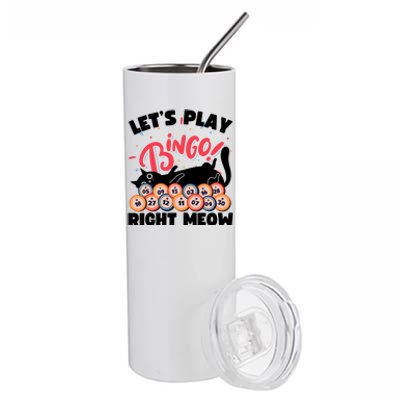 Play Bingo & Cat Bingo Player Gambling Bingo Stainless Steel Tumbler