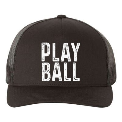 Play Ball Cute Baseball Softball Funny Yupoong Adult 5-Panel Trucker Hat