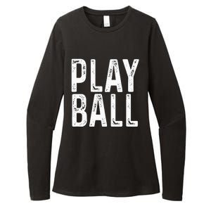 Play Ball Cute Baseball Softball Funny Womens CVC Long Sleeve Shirt