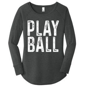 Play Ball Cute Baseball Softball Funny Women's Perfect Tri Tunic Long Sleeve Shirt