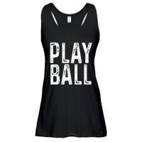 Play Ball Cute Baseball Softball Funny Ladies Essential Flowy Tank