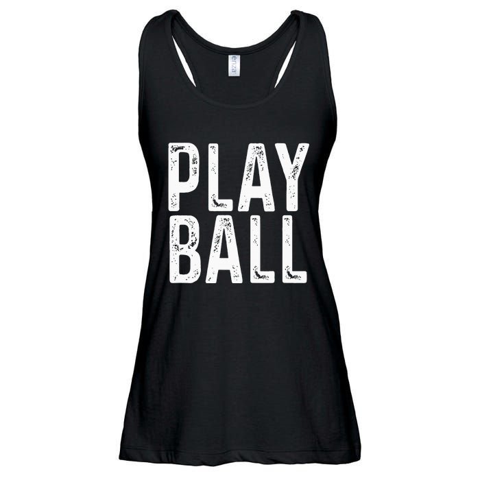 Play Ball Cute Baseball Softball Funny Ladies Essential Flowy Tank