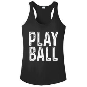 Play Ball Cute Baseball Softball Funny Ladies PosiCharge Competitor Racerback Tank