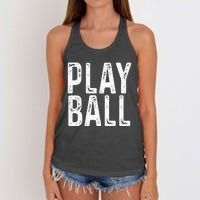 Play Ball Cute Baseball Softball Funny Women's Knotted Racerback Tank