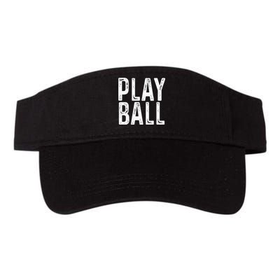 Play Ball Cute Baseball Softball Funny Valucap Bio-Washed Visor