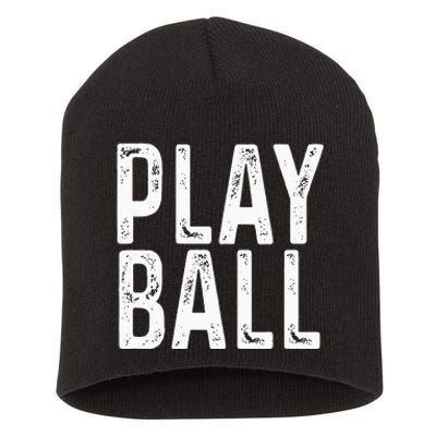 Play Ball Cute Baseball Softball Funny Short Acrylic Beanie