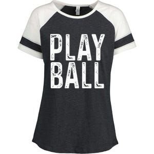 Play Ball Cute Baseball Softball Funny Enza Ladies Jersey Colorblock Tee