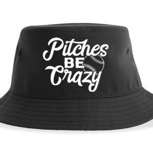 Pitches Be Crazy Softball Baseball Sustainable Bucket Hat