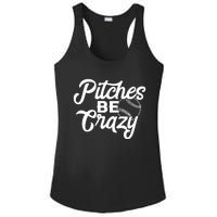 Pitches Be Crazy Softball Baseball Ladies PosiCharge Competitor Racerback Tank