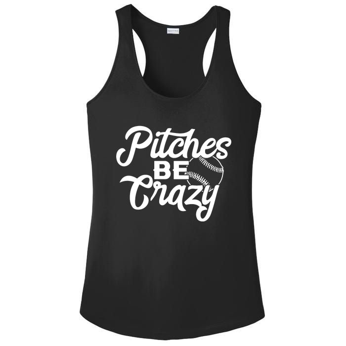 Pitches Be Crazy Softball Baseball Ladies PosiCharge Competitor Racerback Tank