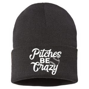 Pitches Be Crazy Softball Baseball Sustainable Knit Beanie