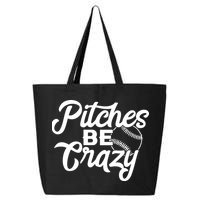 Pitches Be Crazy Softball Baseball 25L Jumbo Tote