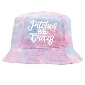 Pitches Be Crazy Softball Baseball Tie-Dyed Bucket Hat