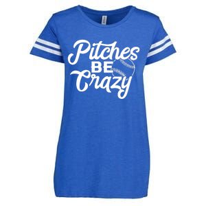 Pitches Be Crazy Softball Baseball Enza Ladies Jersey Football T-Shirt