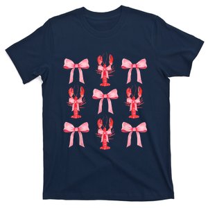 Pink Bow Cute Coquette Crawfish Clean Girl Aesthetic T-Shirt