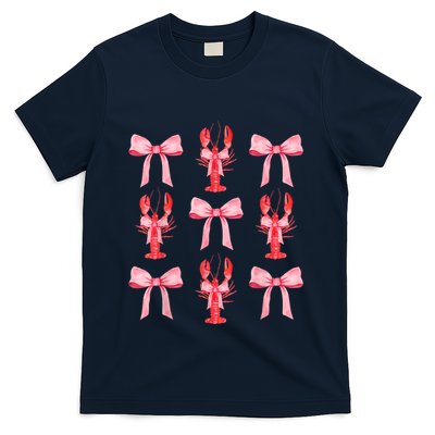 Pink Bow Cute Coquette Crawfish Clean Girl Aesthetic T-Shirt