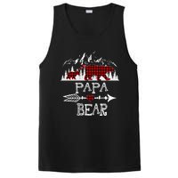 Papa Bear Christmas Pajama Red Plaid Buffalo Family PosiCharge Competitor Tank