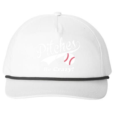 Pitches Be Crazy Funny Baseball Sport Snapback Five-Panel Rope Hat