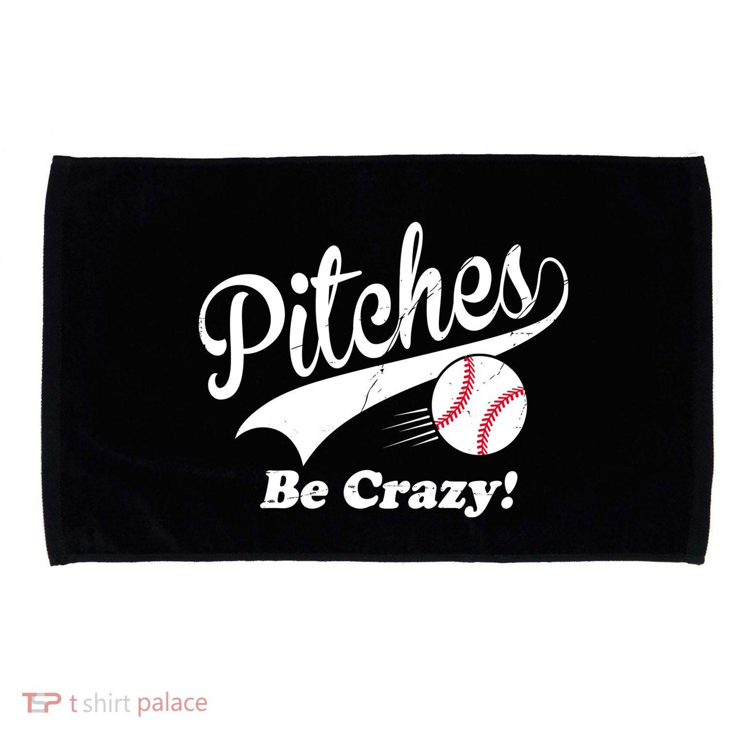 Pitches Be Crazy Funny Baseball Sport Microfiber Hand Towel