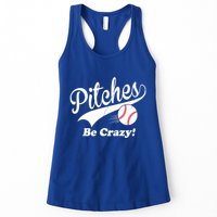 Pitches Be Crazy Funny Baseball Sport Womens Tank Top