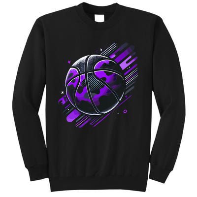 Purple Basketball Camouflage Tall Sweatshirt