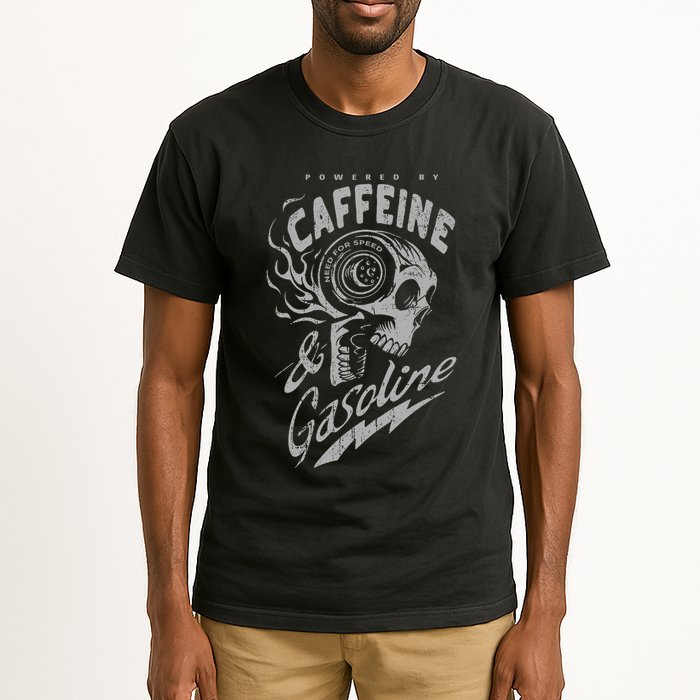 Powered By Caffeine And Gasoline Tall T-Shirt