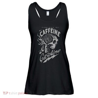 Powered By Caffeine And Gasoline Ladies Essential Flowy Tank