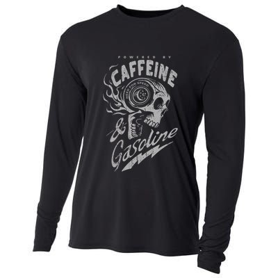 Powered By Caffeine And Gasoline Cooling Performance Long Sleeve Crew