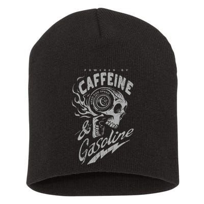 Powered By Caffeine And Gasoline Short Acrylic Beanie