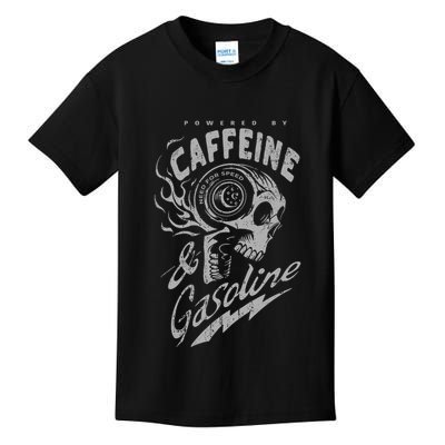 Powered By Caffeine And Gasoline Kids T-Shirt