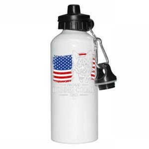 Proud Border Collie Dad American Flag Patriotic Dog Aluminum Water Bottle