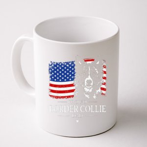 Proud Border Collie Dad American Flag Patriotic Dog Coffee Mug