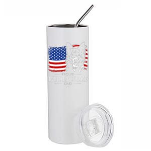 Proud Border Collie Dad American Flag Patriotic Dog Stainless Steel Tumbler