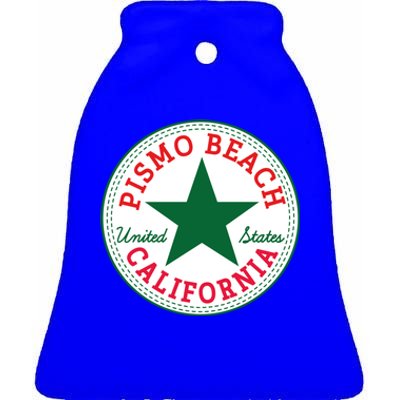 Pismo Beach California Usa Unites States Surfer Outfit Gift Ceramic Bell Ornament