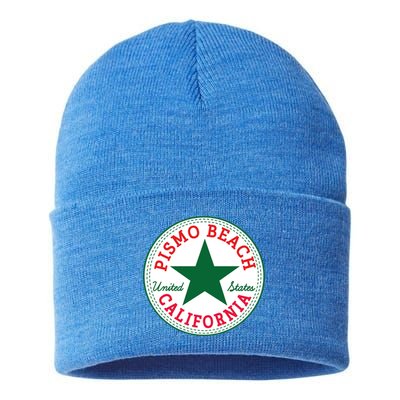Pismo Beach California Usa Unites States Surfer Outfit Gift Sustainable Knit Beanie