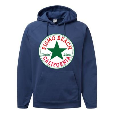 Pismo Beach California Usa Unites States Surfer Outfit Gift Performance Fleece Hoodie