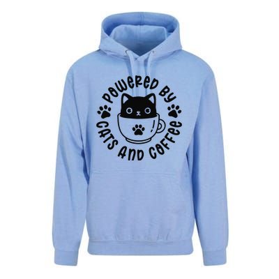 Powered by cats and coffee Unisex Surf Hoodie