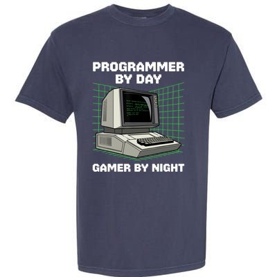 Programmer By Day Gamer By Night Funny IT Nerd Geek Garment-Dyed Heavyweight T-Shirt