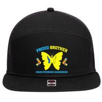 Proud Brother Down Syndrome Awareness 7 Panel Mesh Trucker Snapback Hat