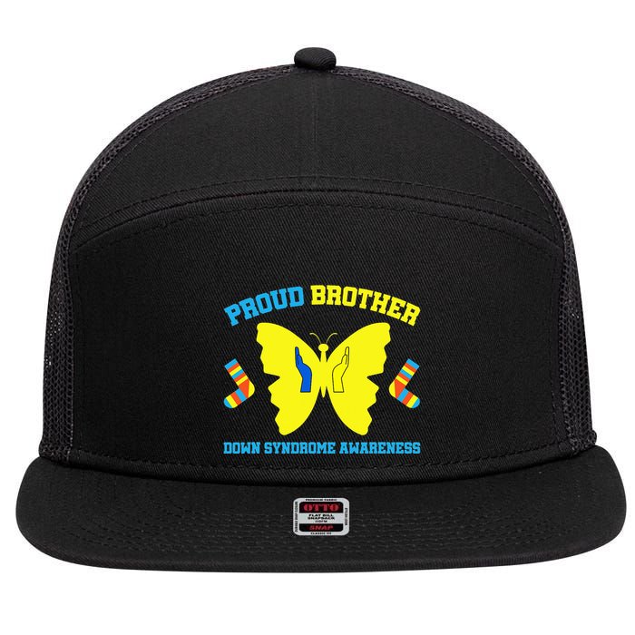 Proud Brother Down Syndrome Awareness 7 Panel Mesh Trucker Snapback Hat