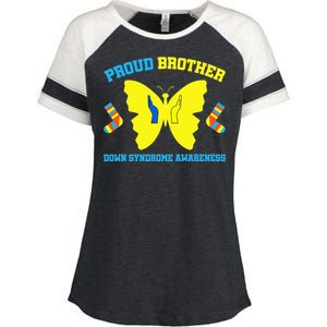 Proud Brother Down Syndrome Awareness Enza Ladies Jersey Colorblock Tee