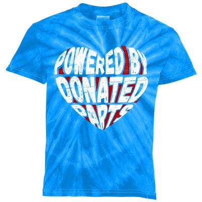 Powered By Donated Parts Meaningful Gift Survivor Open Heart Surgery Gift Kids Tie-Dye T-Shirt