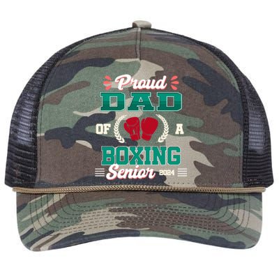 Proud Boxing Dad Of A 2024 Senior Cute Gift Retro Rope Trucker Hat Cap