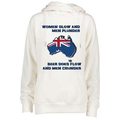 Plunder Beer Does Flow And Chunder Womens Funnel Neck Pullover Hood