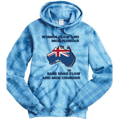 Plunder Beer Does Flow And Chunder Tie Dye Hoodie