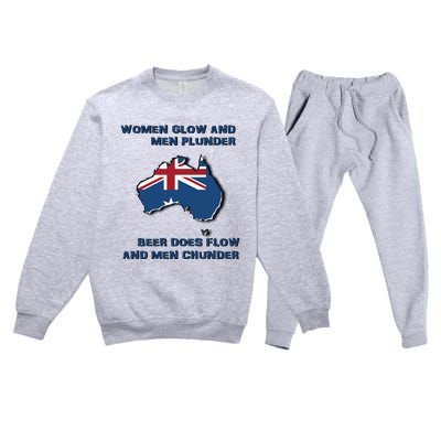 Plunder Beer Does Flow And Chunder Premium Crewneck Sweatsuit Set